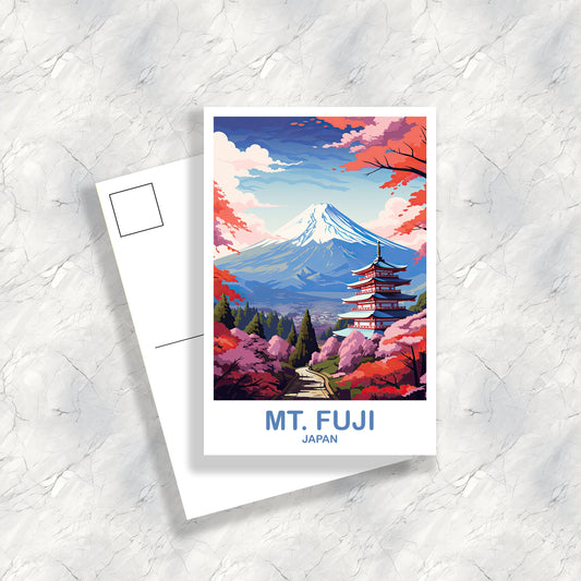 Mt.Fuji Travel Postcard, Japan Wall Art Postcard, Travel Wall Art, Landscape Travel Art Postcard, Japan Travel Postcard | T2AS_JAHO5_P