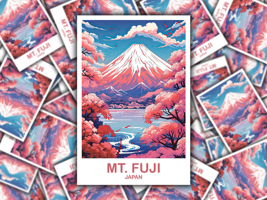 Mt.Fuji Travel Sticker, Japan Wall Art Sticker, Travel Wall Art, Landscape Travel Sticker, Japan Travel Sticker, Japan Travel | T2AS_JAHO1_S