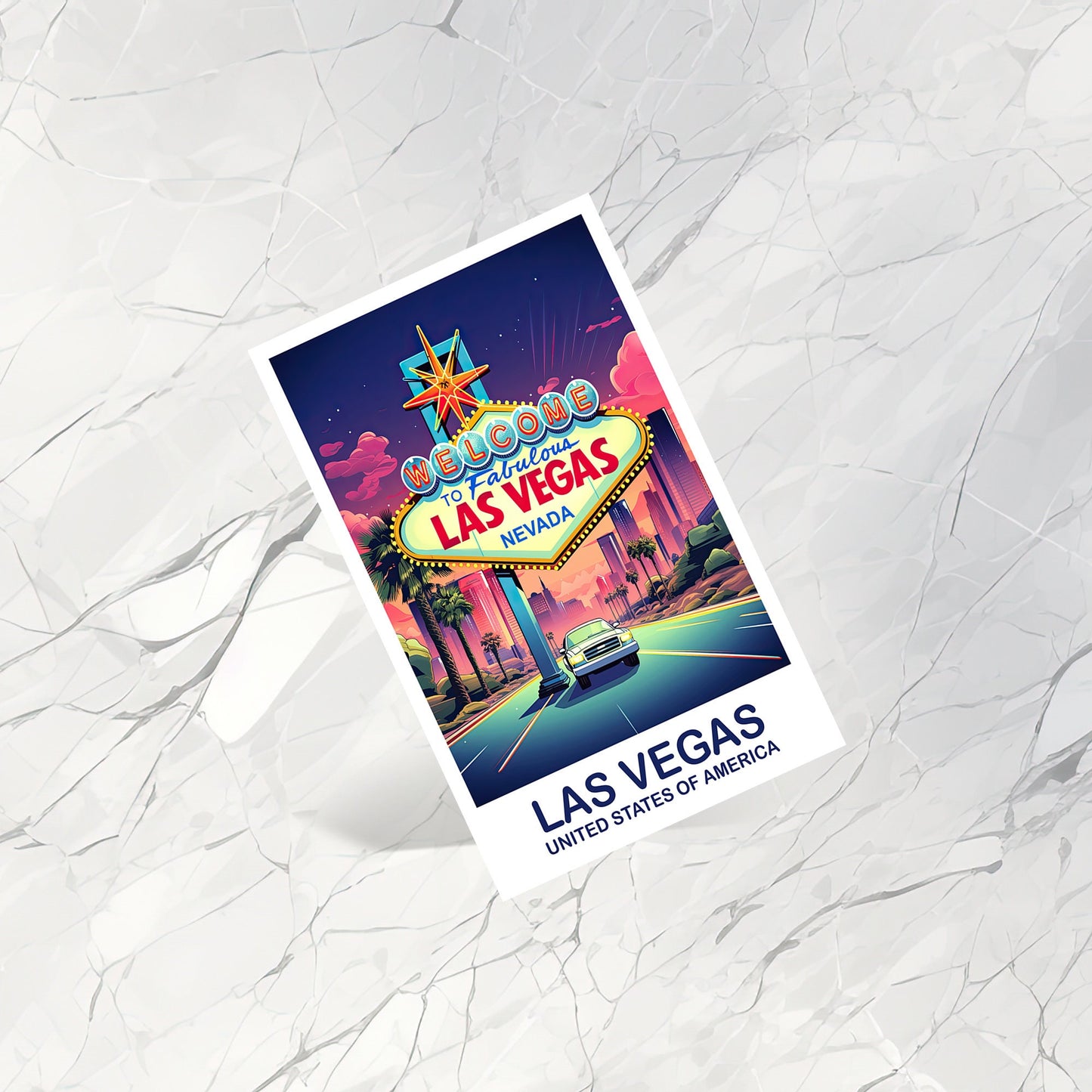 Las Vegas Travel Postcard, Las Vegas Sign, Las Vegas Wall Art Postcard, City Skyline Postcard, Travel Postcard, Postcard | T2NA_NVLV1_P