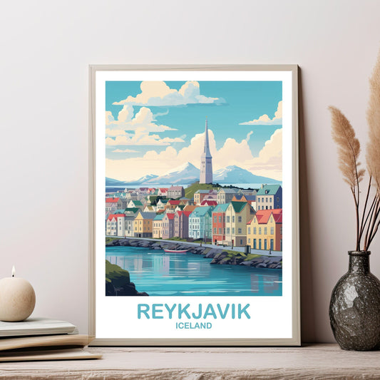 Reykjavik Iceland Travel Art, Reykjavik Wall Art, Iceland Wall Art, Reykjavik Travel Wall Art, Travel Poster, Travel Wall Art | T2EU_ICRE1