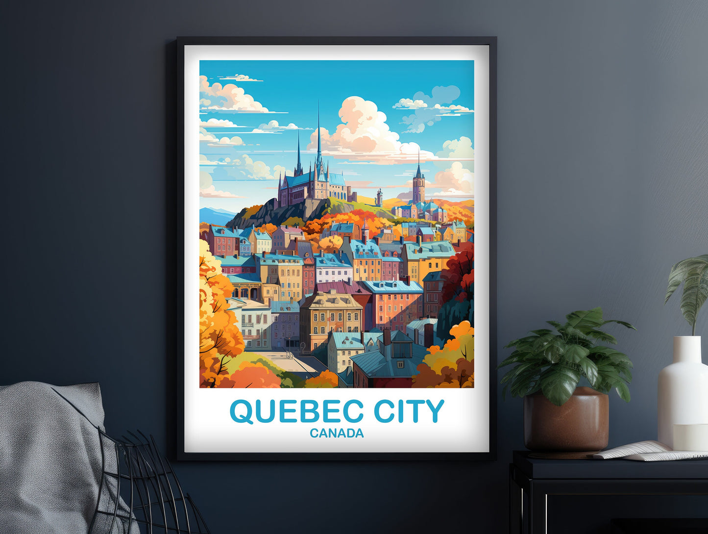 Quebec City Travel Wall Print, Quebec Travel Wall Art, Quebec Wall Art Poster, City Skyline Wall Art, Canada Travel Wall Art | T2NA_QUQC1
