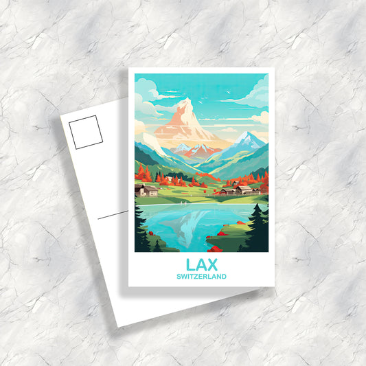 LAX Switzerland Postcard Art, LAX Switzerland Art, Switzerland Art Postcard, Travel Postcard, LAX Postcard | T2EU_SWLA1_P