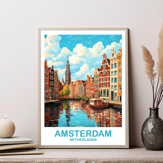Amsterdam Travel Wall Art, Netherlands Wall Art, Amsterdam Wall Art Poster, City Travel Art, Amsterdam Poster | T2EU_NEAM1
