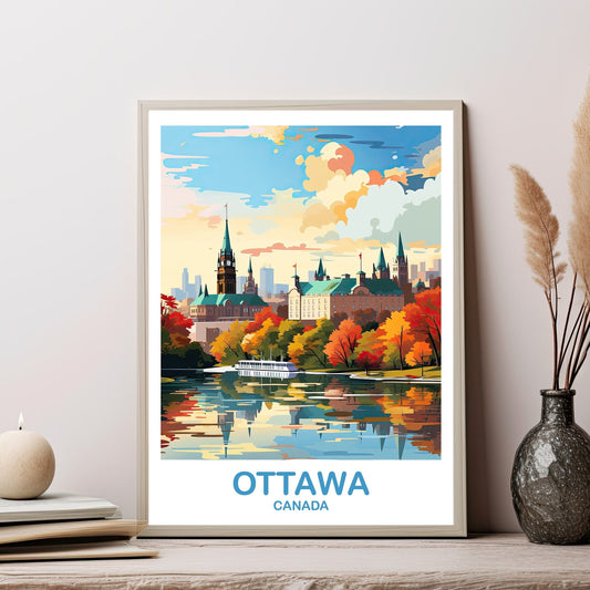 Ottawa Travel Wall Print, Ontario Travel Wall Art, Ottawa Wall Art Poster, City Skyline Wall Art, Canadian Parliament Hill | T2NA_ONOT1