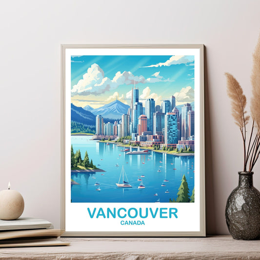 Vancouver BC Travel Print, British Columbia Wall Art, Vancouver Travel Poster, Travel Wall Art, Vancouver Travel Wall Art | T2NA_BCVA5