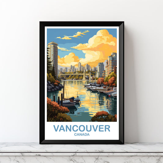 Vancouver BC Travel Print, British Columbia Wall Art, Digital Vancouver Travel Art, Printable Vancouver Travel Wall Art | DT2NA_BCVA4