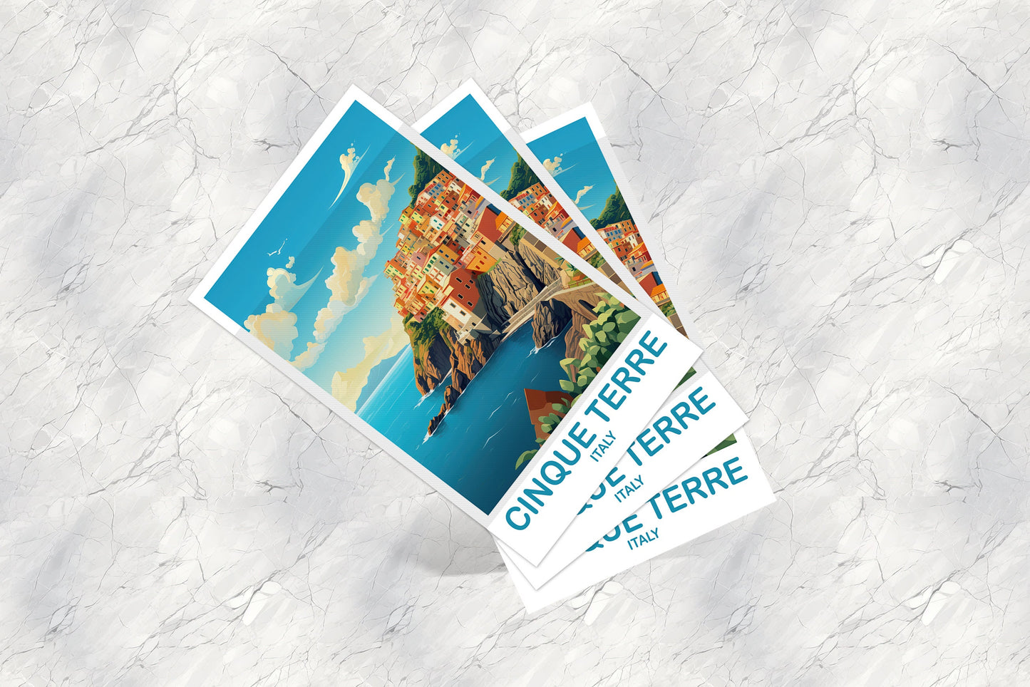 Cinque Terre Travel Postcard, Cinque Terre Travel Art, Italy Postcard, Cinque Terre Travel, Italy Travel Postcard | T2EU_ITCT1_P