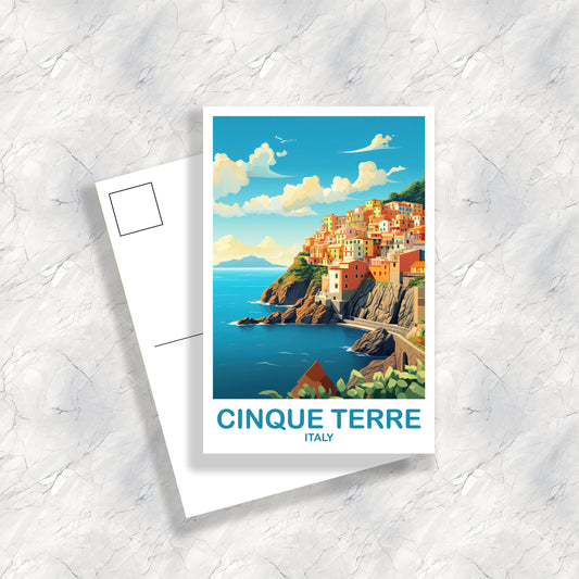 Cinque Terre Travel Postcard, Cinque Terre Travel Art, Italy Postcard, Cinque Terre Travel, Italy Travel Postcard | T2EU_ITCT1_P