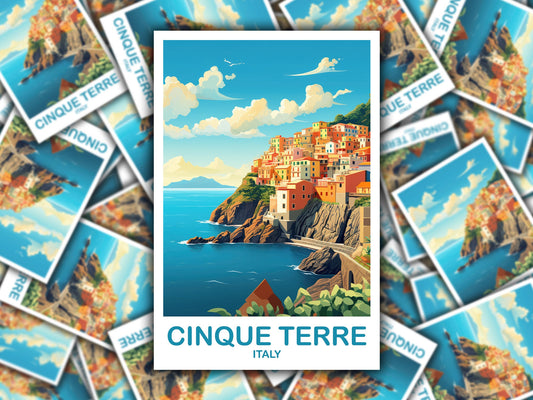Cinque Terre Travel Sticker, Cinque Terre Travel Art, Italy Sticker, Cinque Terre, Travel Sticker, Italy Travel Sticker | T2EU_ITCT1_S