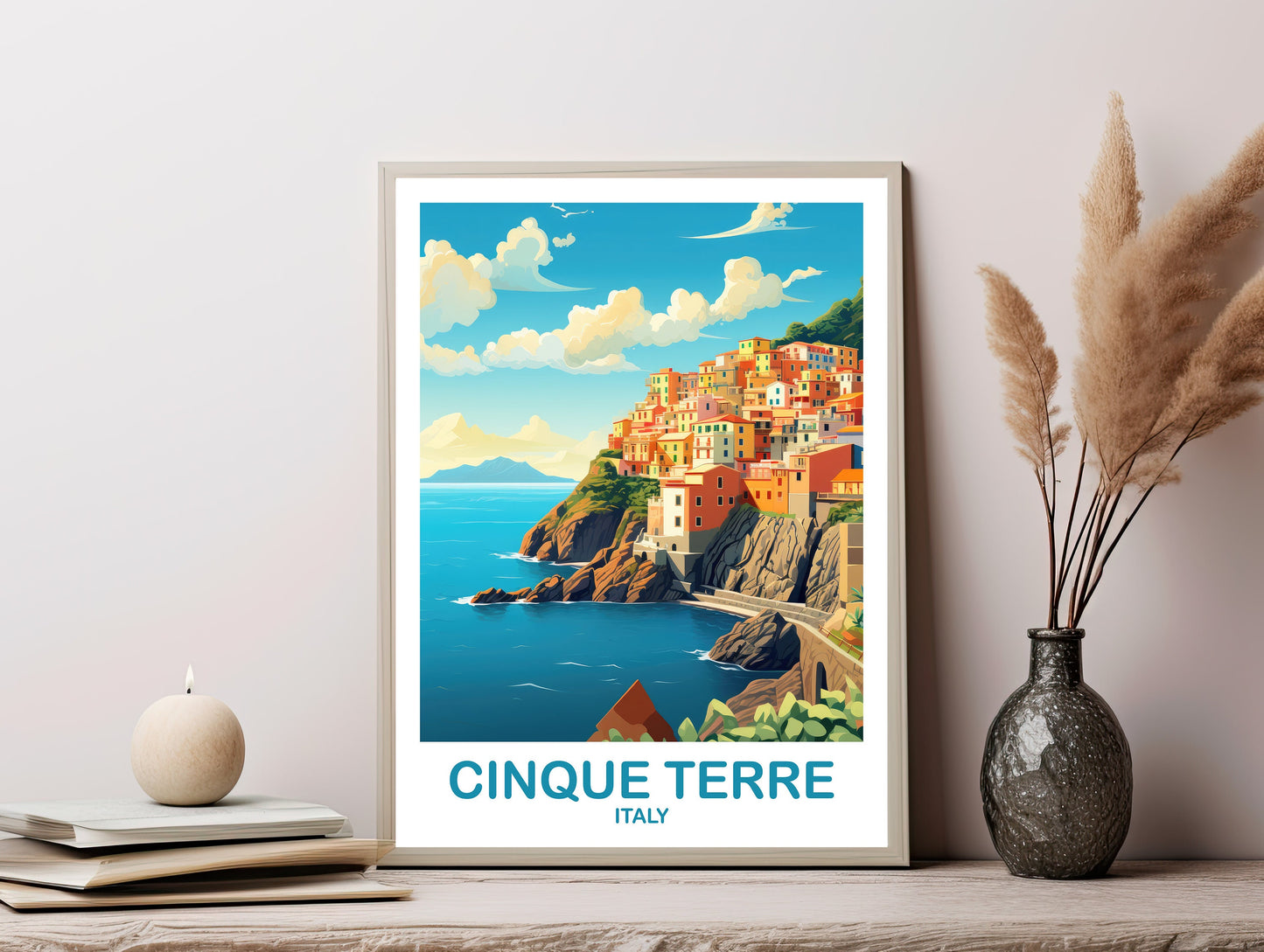 Cinque Terre Travel Poster, Digital Cinque Terre Travel Art, Printable Cinque Terre Travel Wall Art, Italy Travel Wall Art | DT2EU_ITCT1