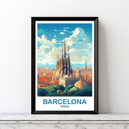 Barcelona Spain Travel Wall Art, Digital Spain Travel Art, Printable Barcelona Wall Art Poster, Spain Travel Art Poster | DT2EU_SPBA1
