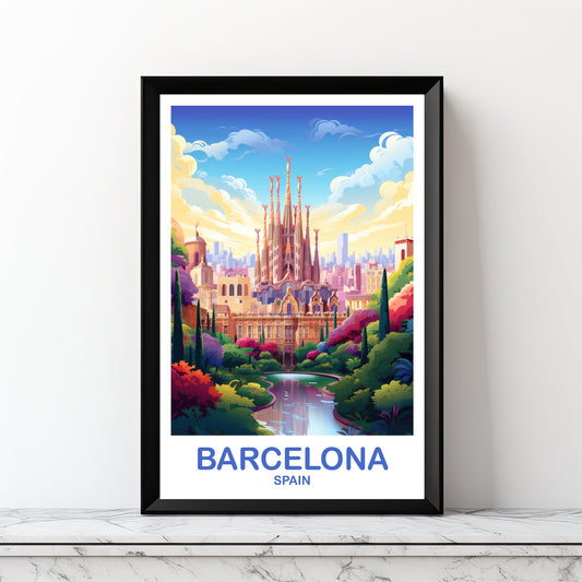 Barcelona Spain Travel Wall Art, Digital Spain Travel Art, Printable Barcelona Wall Art Poster, Spain Travel Art Poster | DT2EU_SPBA2