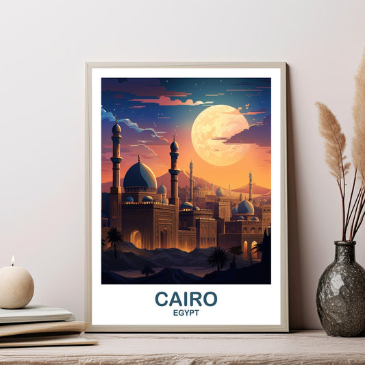 Cairo Travel Wall Art, Egypt Skyline, Cairo Egypt Wall Art Poster, City Skyline Wall Art, Travel Wall Art, Africa Travel Art | T2AF_EGCA1