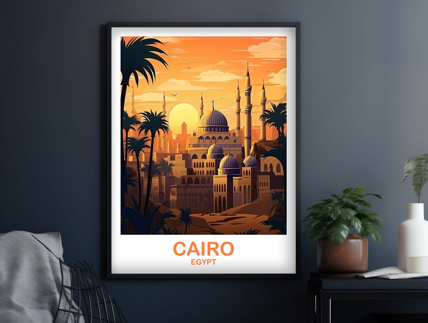 Cairo Travel Wall Art, Egypt Skyline, Cairo Egypt Wall Art Poster, City Skyline Wall Art, Travel Wall Art, Africa Travel Art | T2AF_EGCA2