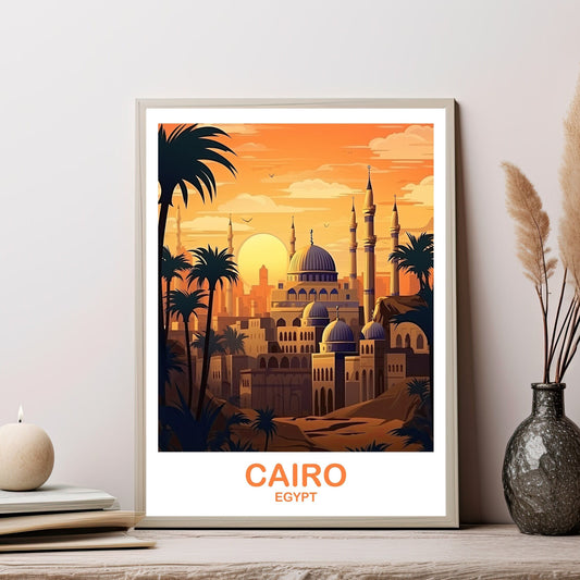 Cairo Travel Wall Art, Egypt Skyline, Cairo Egypt Wall Art Poster, City Skyline Wall Art, Travel Wall Art, Africa Travel Art | T2AF_EGCA2