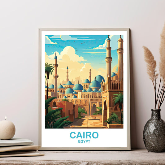Cairo Travel Wall Art, Egypt Skyline, Cairo Egypt Wall Art Poster, City Skyline Wall Art, Travel Wall Art, Africa Travel Art | T2AF_EGCA3