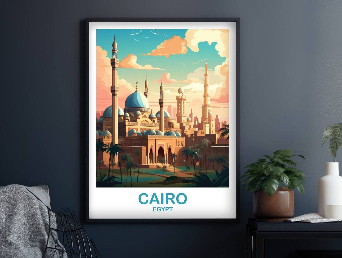 Cairo Travel Wall Art, Egypt Skyline, Cairo Egypt Wall Art Poster, City Skyline Wall Art, Travel Wall Art, Africa Travel Art | T2AF_EGCA4