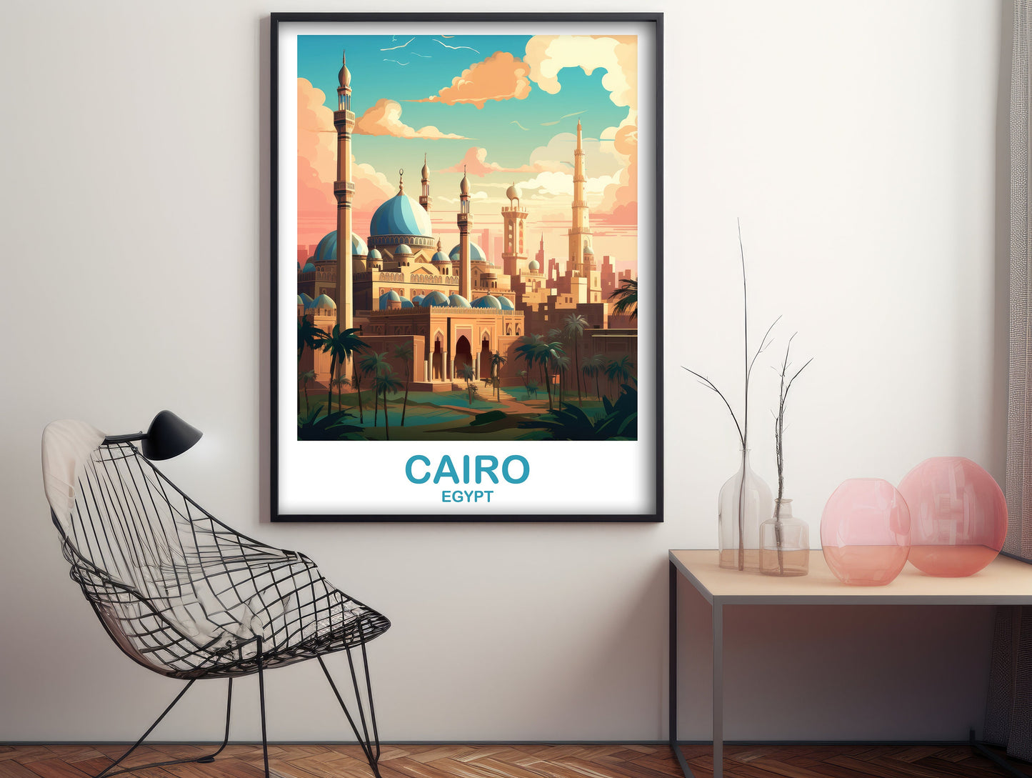 Cairo Travel Wall Art, Egypt Skyline, Cairo Egypt Wall Art Poster, City Skyline Wall Art, Travel Wall Art, Africa Travel Art | T2AF_EGCA4
