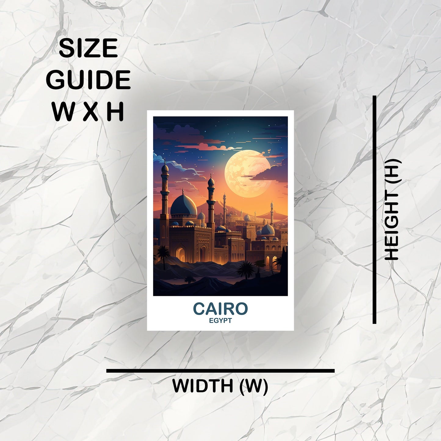Cairo Travel Sticker Art, Egypt Skyline, Cairo Egypt Sticker Art, City Skyline Wall Art, Travel Art, Africa Travel Sticker | T2AF_EGCA1_S