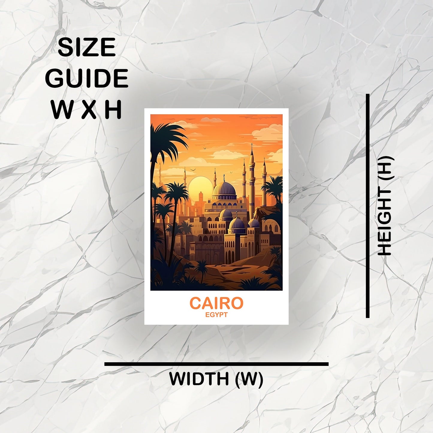 Cairo Travel Sticker Art, Egypt Skyline, Cairo Egypt Sticker Art, City Skyline Wall Art, Travel Art, Africa Travel Sticker | T2AF_EGCA2_S