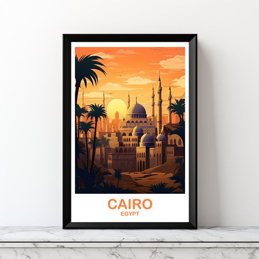 Cairo Travel Wall Art, Egypt Skyline, Digital Cairo Egypt Wall Art, City Skyline Art, Travel Art, Printable Africa Travel Art | DT2AF_EGCA2