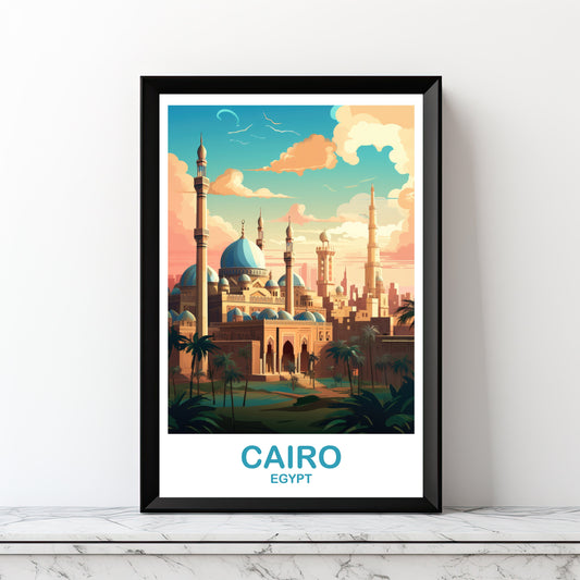 Cairo Travel Wall Art, Egypt Skyline, Digital Cairo Egypt Wall Art, City Skyline Art, Travel Art, Printable Africa Travel Art | DT2AF_EGCA4