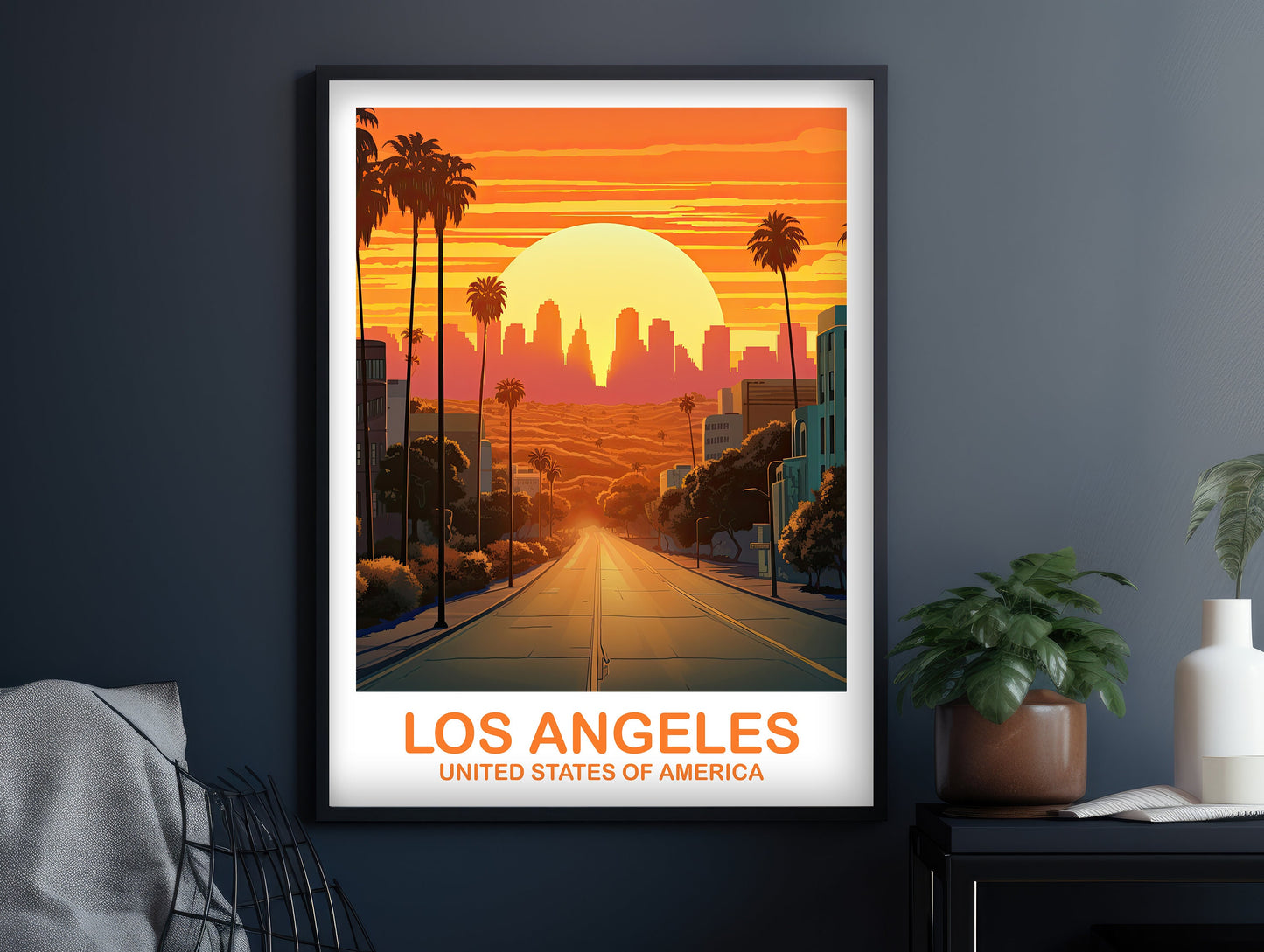 Los Angeles Travel Print, California Travel Wall Art, Los Angeles Wall Art Poster, City Skyline Wall Art, California Wall Art | T2NA_CALA1