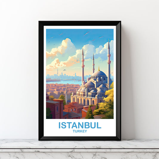 Istanbul Travel Wall Art, Digital Istanbul Turkey Wall Art, Printable Turkey Wall Art, City Skyline Turkey Travel Wall Art | DT2EU_TUIS1