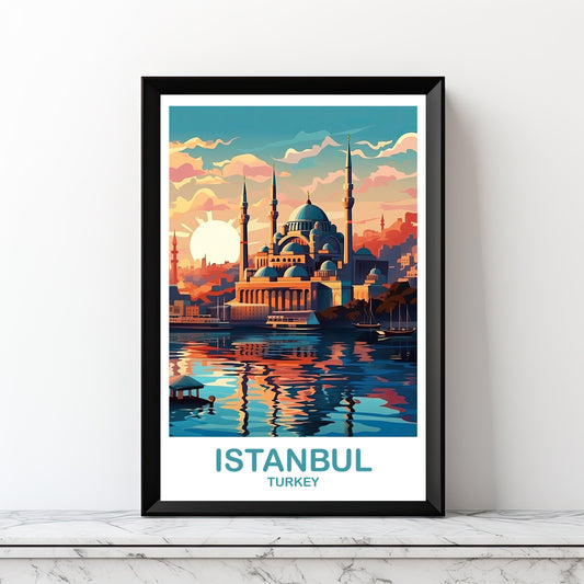 Istanbul Travel Wall Art, Digital Istanbul Turkey Wall Art, Printable Turkey Wall Art, City Skyline Turkey Travel Wall Art | DT2EU_TUIS2