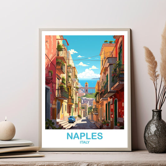 Naples Italy Travel Art Poster, Naples Travel Art, Italy Poster, Naples Travel Wall Art, Italy Travel Wall Art | T2EU_ITNA1