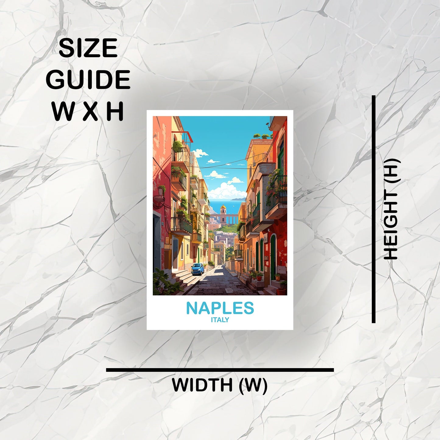 Naples Italy Travel Sticker, Naples Travel Art, Italy Poster, Naples Travel Sticker Art, Italy Travel Sticker Art | T2EU_ITNA1_S