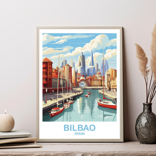 Bilbao Spain Travel Poster Art, Spain Travel Poster, Bilbao Wall Poster, Spain Travel Art, Travel Wall Art, Travel Poster | T2EU_SPBI1