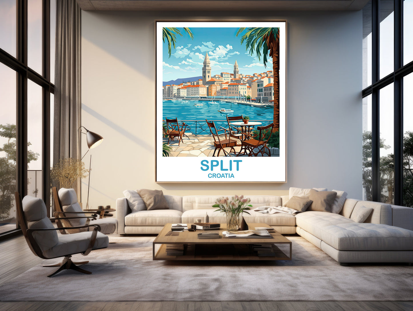 Split Croatia Travel Art Poster, Split Travel Art, Croatia Poster, Split Travel Wall Art, Croatia Travel Wall Art, Travel Art | T2EU_CRSP1