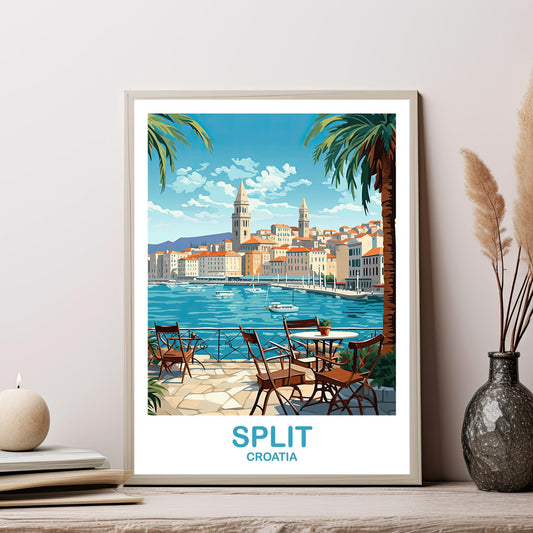 Split Croatia Travel Art Poster, Split Travel Art, Croatia Poster, Split Travel Wall Art, Croatia Travel Wall Art, Travel Art | T2EU_CRSP1