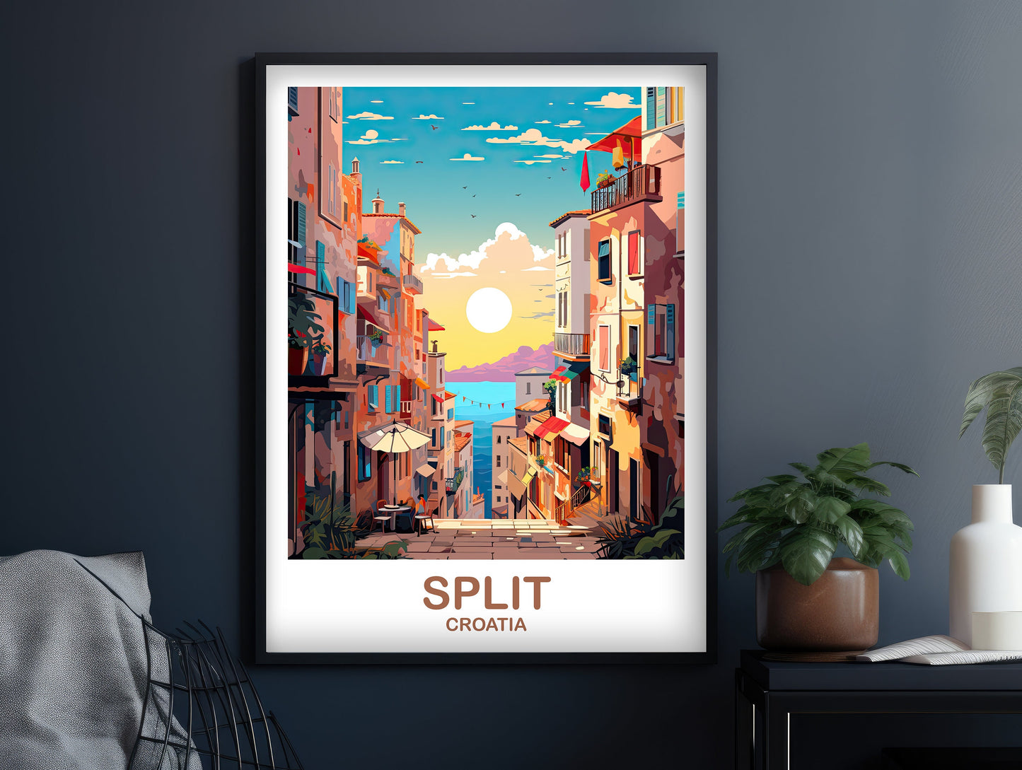 Split Croatia Travel Art Poster, Split Travel Art, Croatia Poster, Split Travel Wall Art, Croatia Travel Wall Art, Travel Art | T2EU_CRSP2