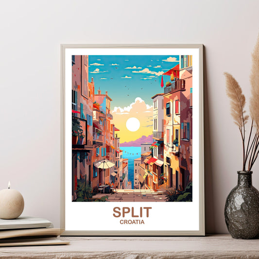 Split Croatia Travel Art Poster, Split Travel Art, Croatia Poster, Split Travel Wall Art, Croatia Travel Wall Art, Travel Art | T2EU_CRSP2