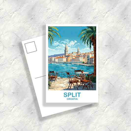 Split Croatia Travel Postcard, Split Travel Art, Croatia Postcard, Split Travel Wall Art, Croatia Travel Art, Travel Postcard | T2EU_CRSP1_P