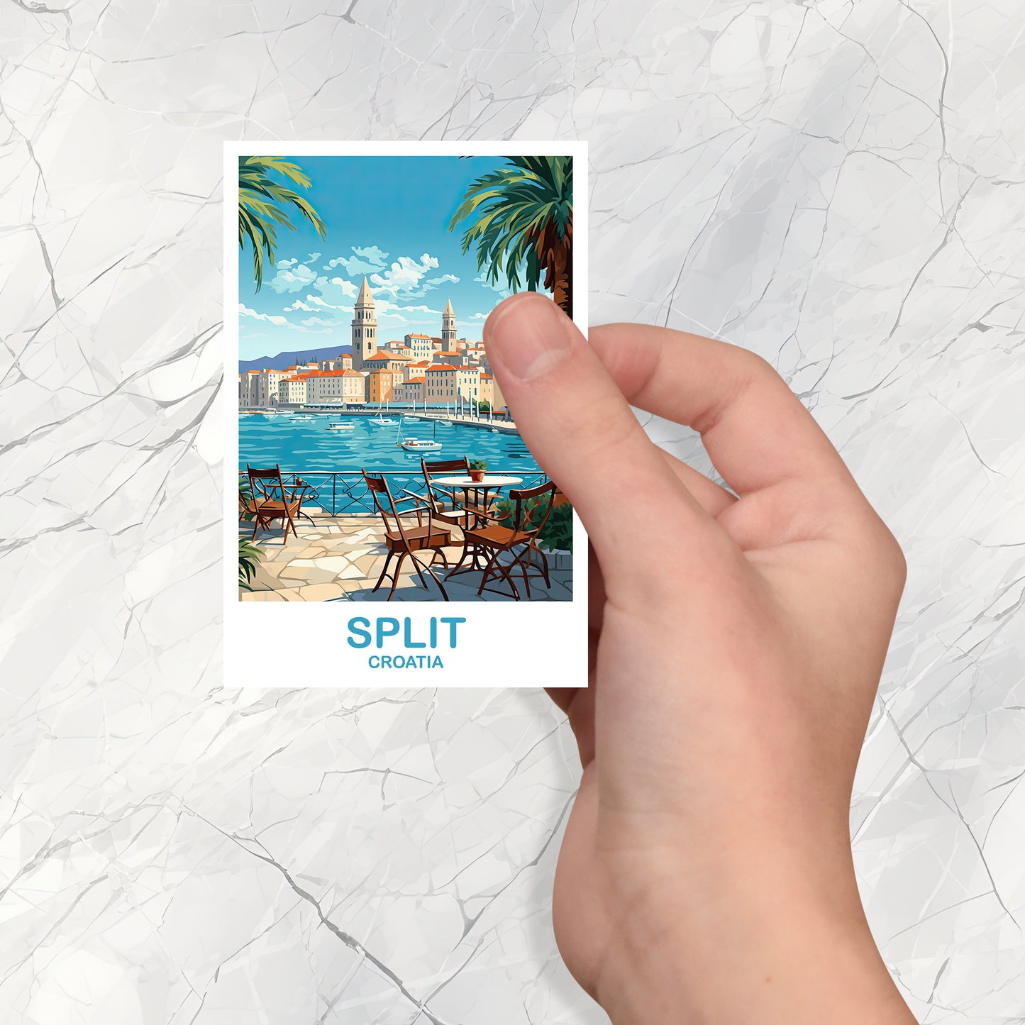 Split Croatia Travel Sticker, Split Travel Art, Croatia Sticker, Split Travel Sticker Art, Croatia Travel Art, Travel Sticker | T2EU_CRSP1_S