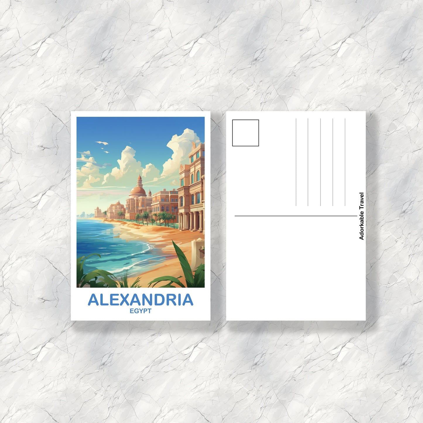 Alexandria Egypt Travel Postcard, Egypt Skyline, Egypt Postcard, Alexandria Travel Postcard, Africa Travel, Travel Postcard | T2AF_EGAL1_P