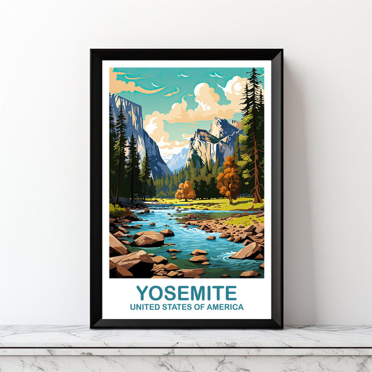 Yosemite Park Travel Print, California Travel Wall Art, National Park, Digital Yosemite National Park Wall Art, Travel Print | DT2NA_CAYNP1