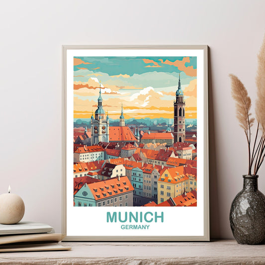 Munich Germany Travel Art, Munich Wall Art, Germany Wall Art, Munich Travel Wall Art, Travel Poster, Travel Wall Art | T2EU_GEMU1