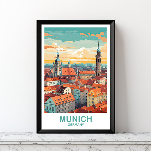 Munich Germany Travel Art, Printable Munich Wall Art, Germany Wall Art, Digital Munich Travel Art, Travel Art, Travel Wall Art | DT2EU_GEMU1
