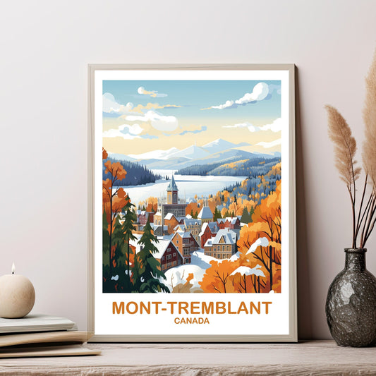 Mont-Tremblant Travel Art, Quebec Travel Poster Art , Mont-Tremblant Wall Art, Canada Travel Art, Travel Art Poster | T2NA_QUMT2
