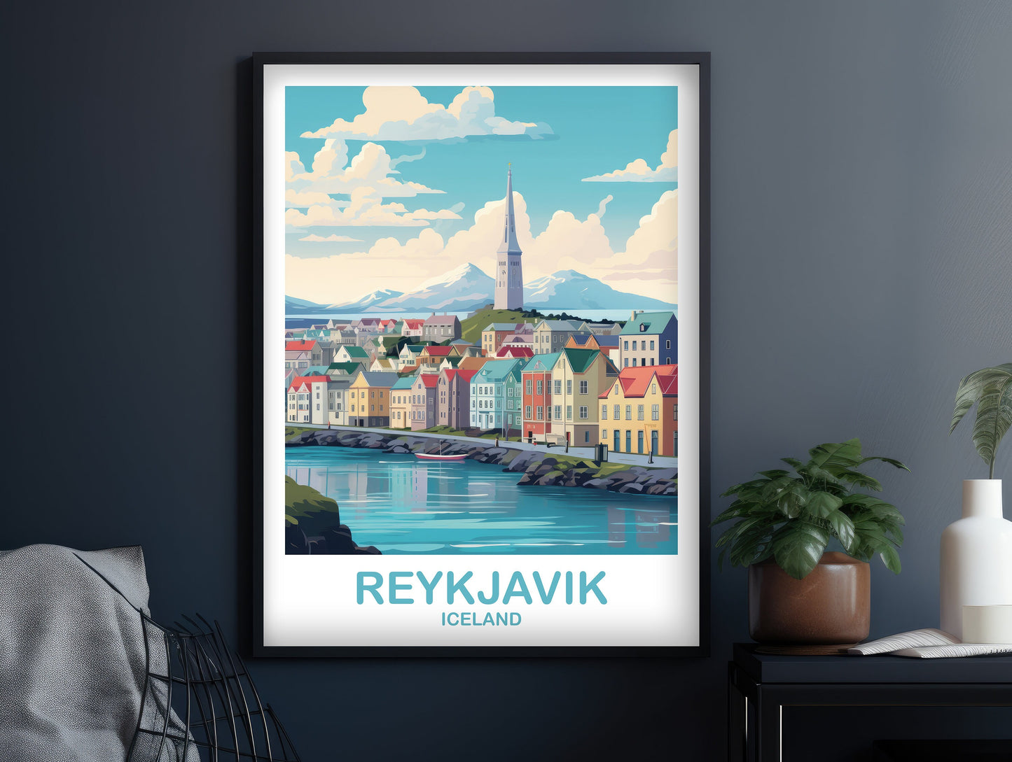 Reykjavik Iceland Travel Art, Reykjavik Wall Art, Iceland Wall Art, Reykjavik Travel Wall Art, Travel Poster, Travel Wall Art | T2EU_ICRE1