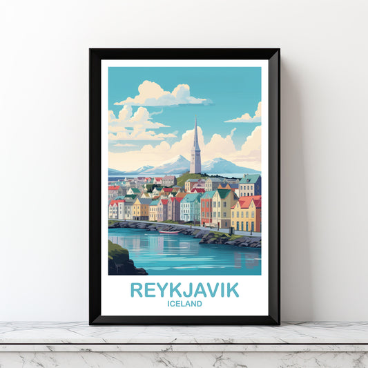 Reykjavik Iceland Travel Art, Reykjavik Wall Art, Iceland Wall Art, Reykjavik Travel Wall Art, Printable Travel Wall Art | DT2EU_ICRE1