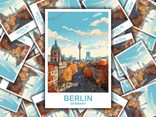 Berlin Germany Travel Sticker, Berlin Sticker, Germany Sticker, Berlin Travel Sticker, Travel Sticker, Travel Art | T2EU_GEBE1_S