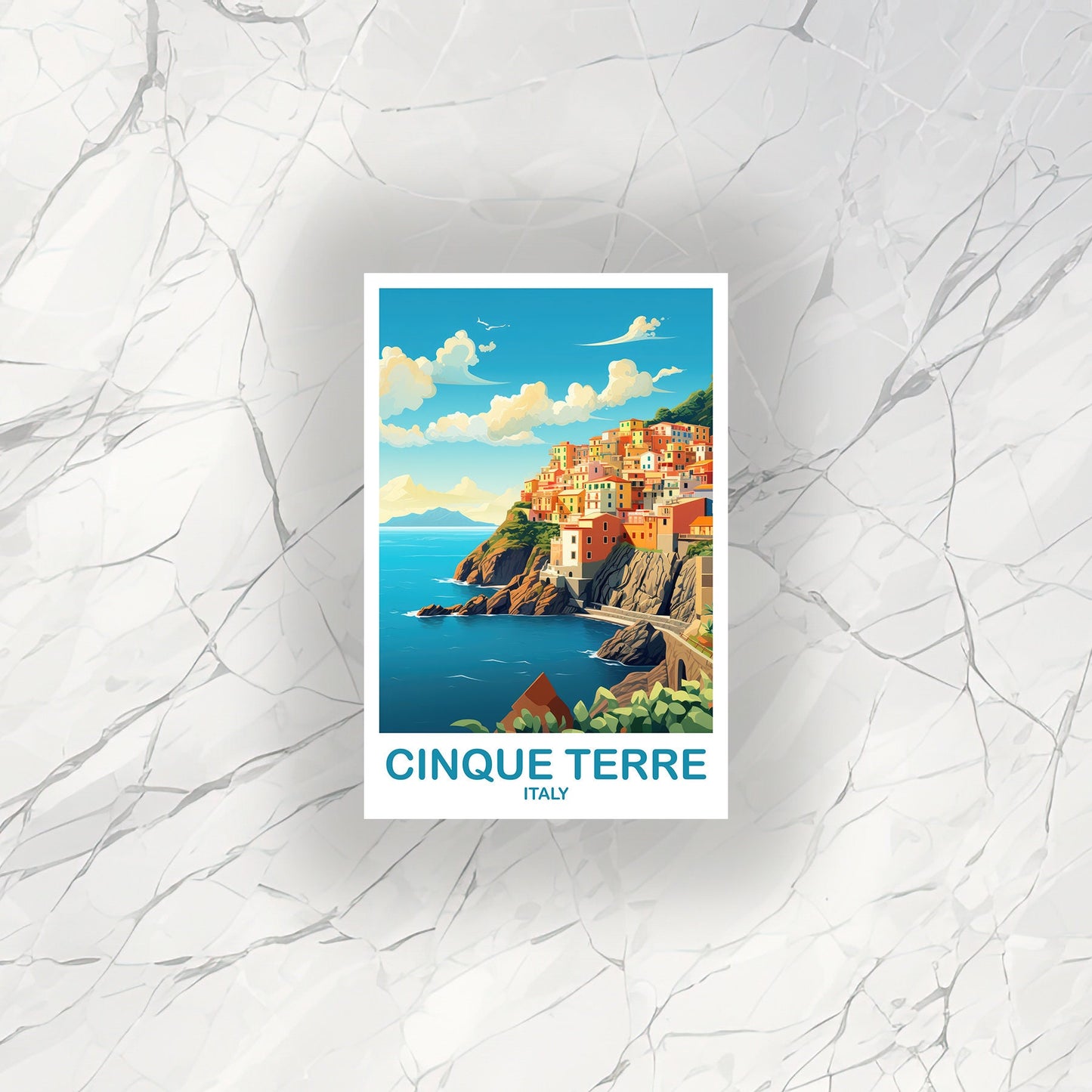 Cinque Terre Travel Sticker, Cinque Terre Travel Art, Italy Sticker, Cinque Terre, Travel Sticker, Italy Travel Sticker | T2EU_ITCT1_S