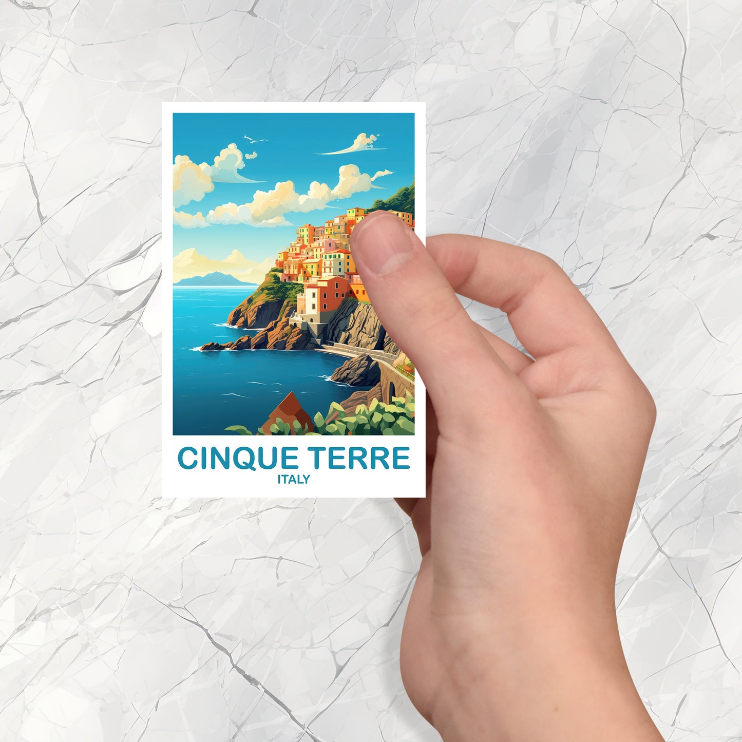 Cinque Terre Travel Sticker, Cinque Terre Travel Art, Italy Sticker, Cinque Terre, Travel Sticker, Italy Travel Sticker | T2EU_ITCT1_S
