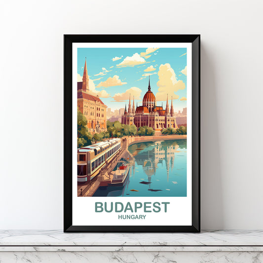Budapest Travel Wall Art, Hungary Travel Art, Printable Budapest Wall Art, Hungary Travel Art, City Skyline Sunset Wall Art | DT2EU_HUBU1