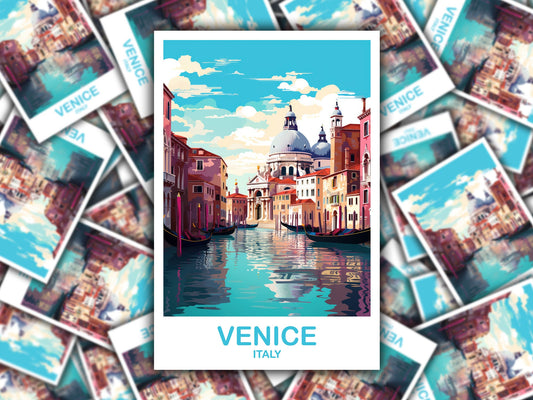 Venice Italy Travel Sticker, Venice Travel Art Sticker, Italy Travel Sticker, Venice Travel Art, Travel Sticker, Venice Italy | T2EU_ITVE1_S